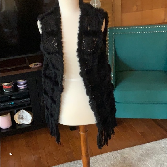 Black 100% rabbit fur black vest - Picture 4 of 6